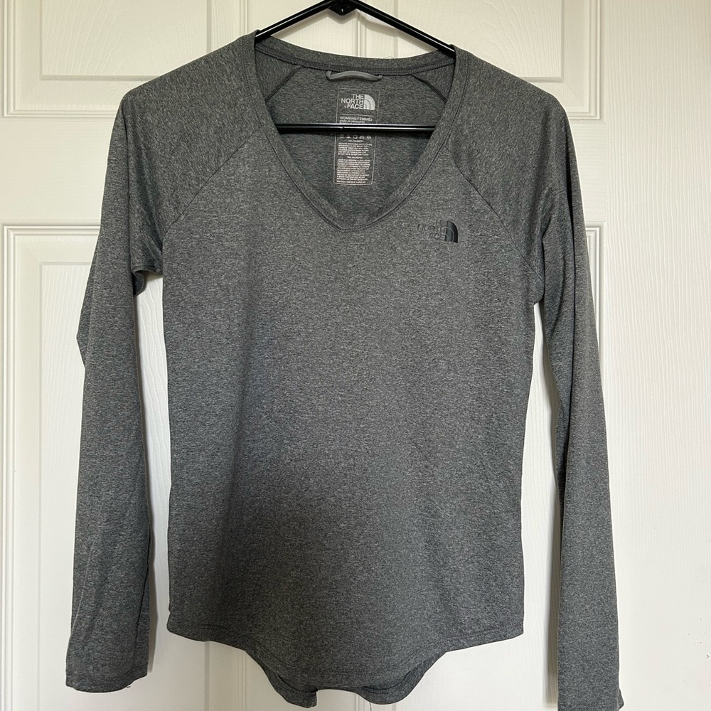 The North Face Gray Fitted Long Sleeve Tee